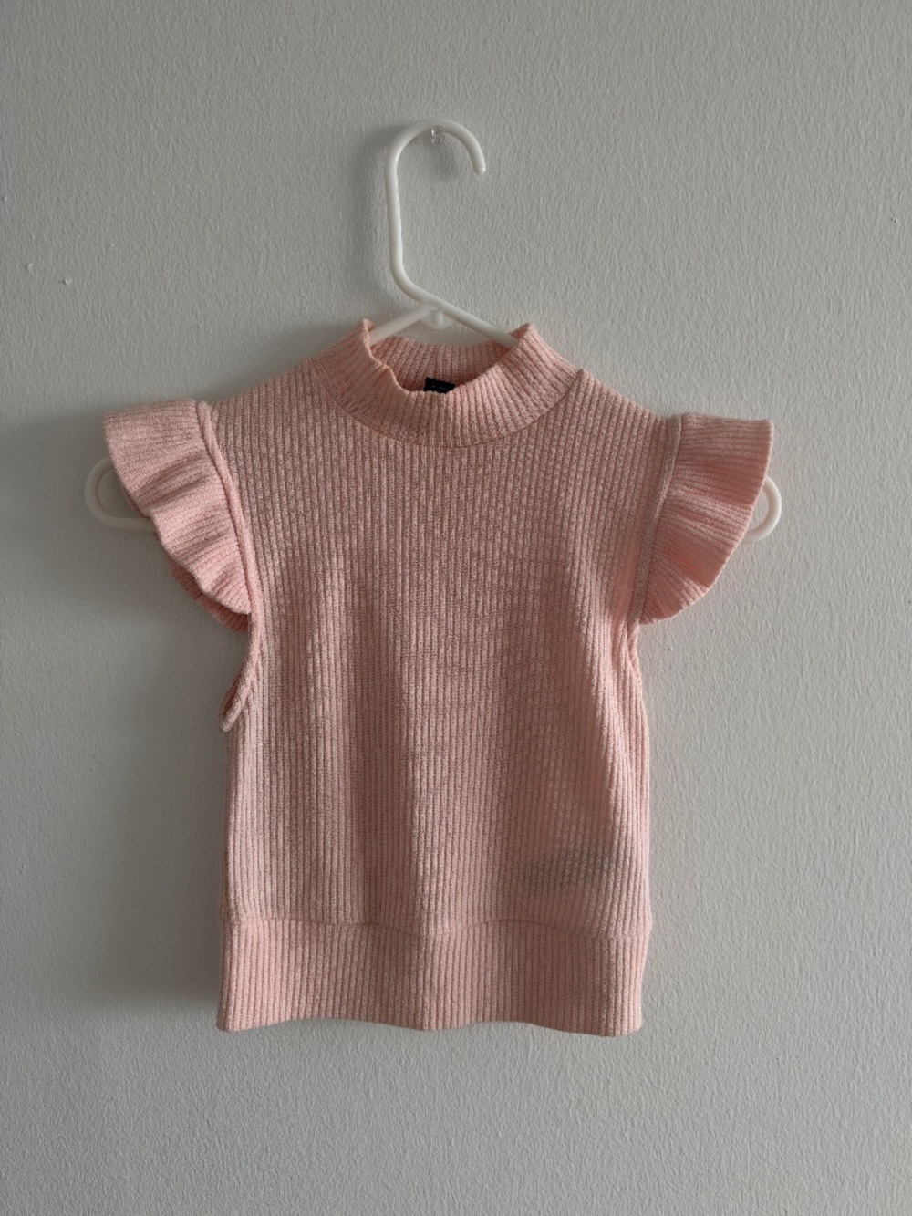 Forever 21 Pink Ribbed Ruffle Sleeve Sweater Top